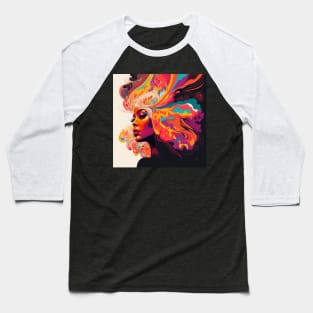 Psychedelic Girl Baseball T-Shirt